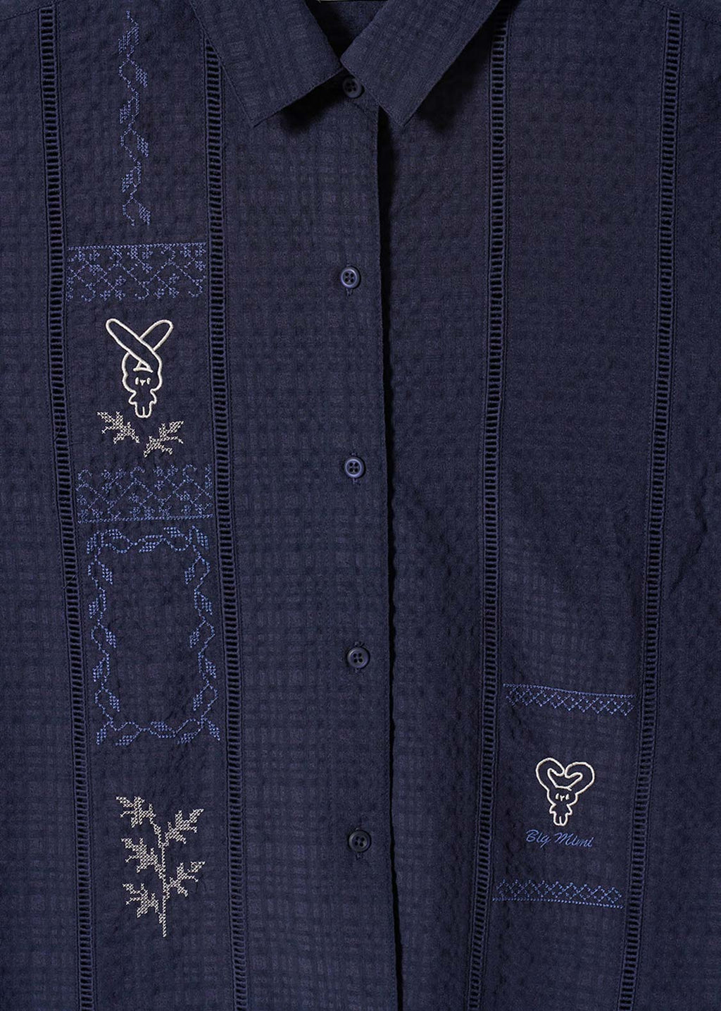 Big Mimi | Ladder Lace Short-Sleeve Shirt