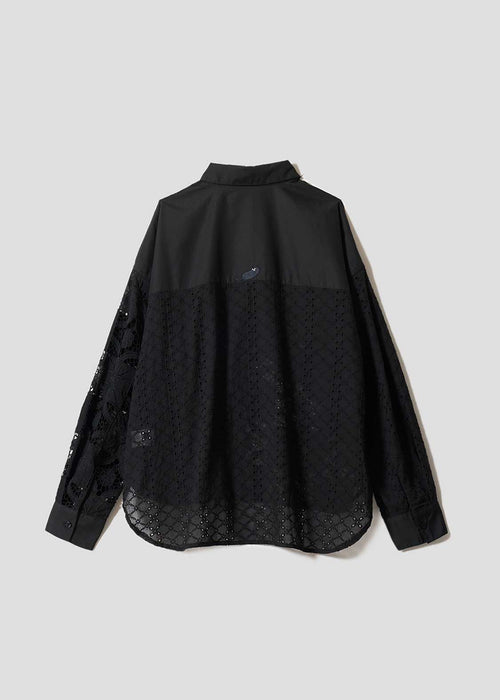 Beautiful Shadow Just Be Here | Lace Patchwork Shirt
