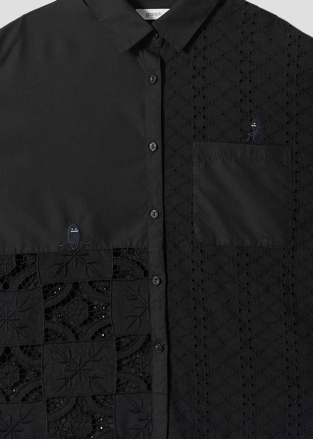 Beautiful Shadow Just Be Here | Lace Patchwork Shirt