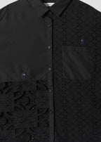 Beautiful Shadow Just Be Here | Lace Patchwork Shirt