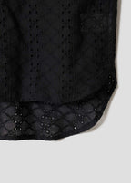 Beautiful Shadow Just Be Here | Lace Patchwork Shirt