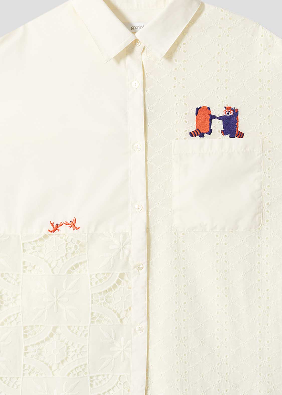 Ikaku Dance | Lace Patchwork Shirt