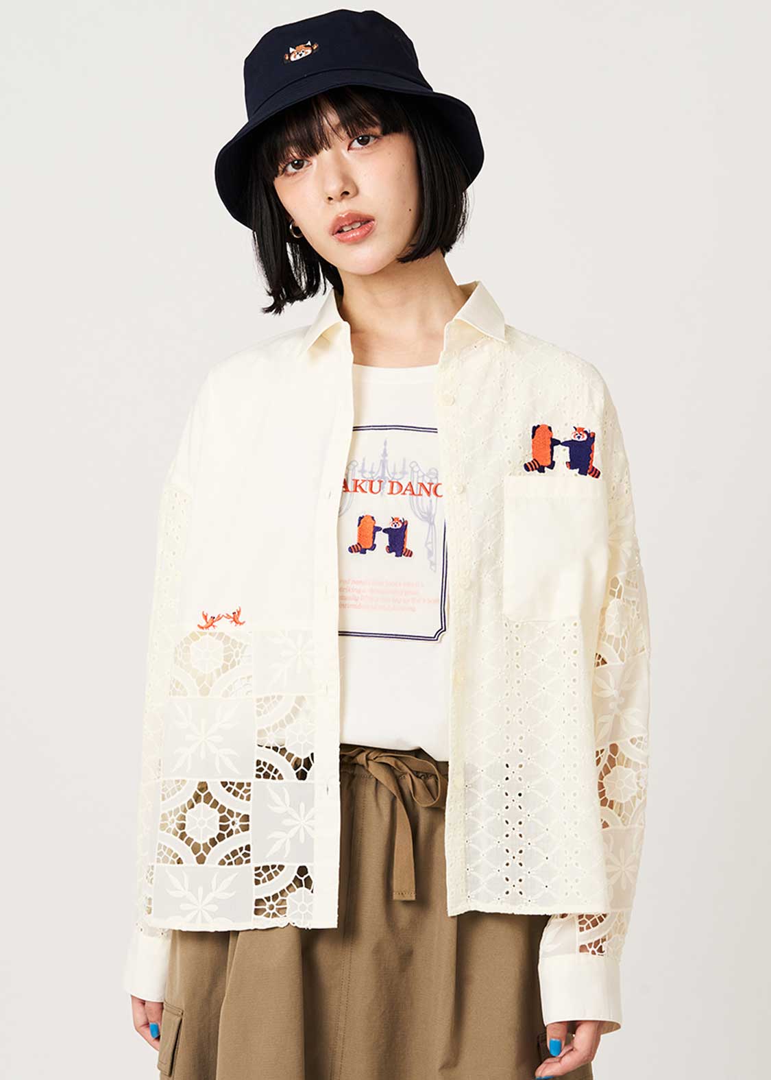 Ikaku Dance | Lace Patchwork Shirt