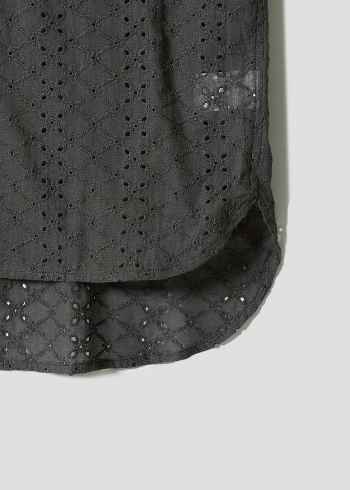 Nagasugiru Inu Meets Hot Dog | Lace Patchwork Shirt