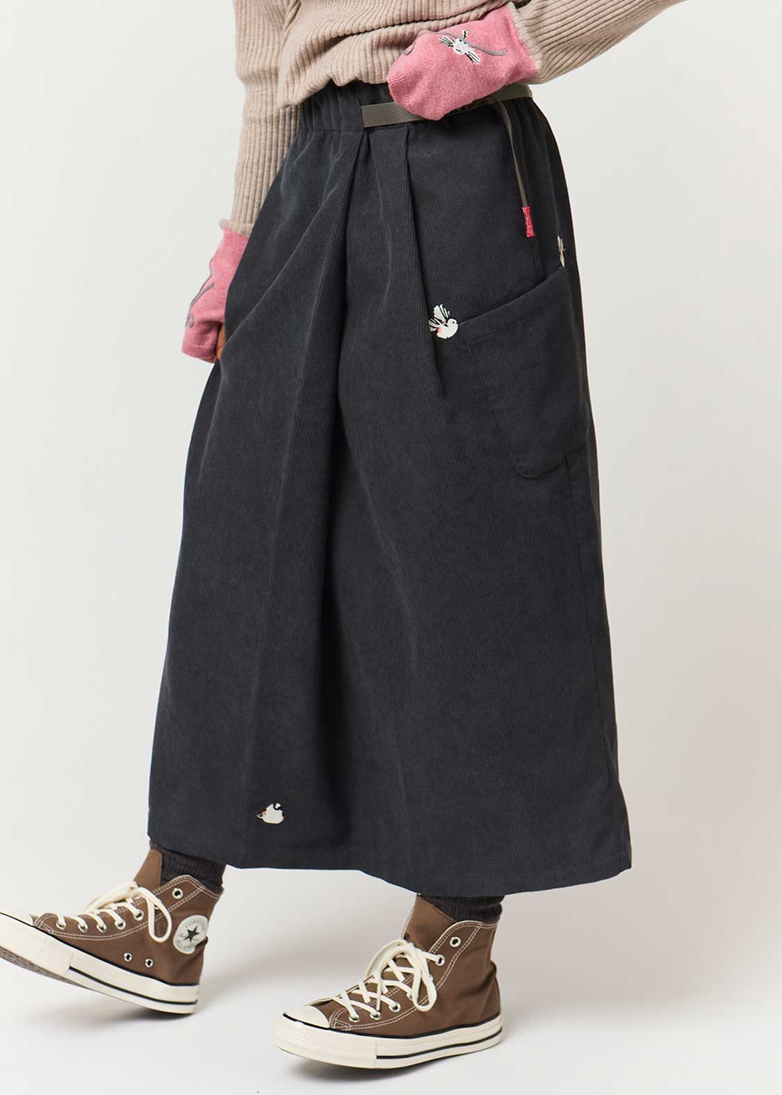 Long-Tailed Tit (Shimaenaga) | Corduroy Skirt