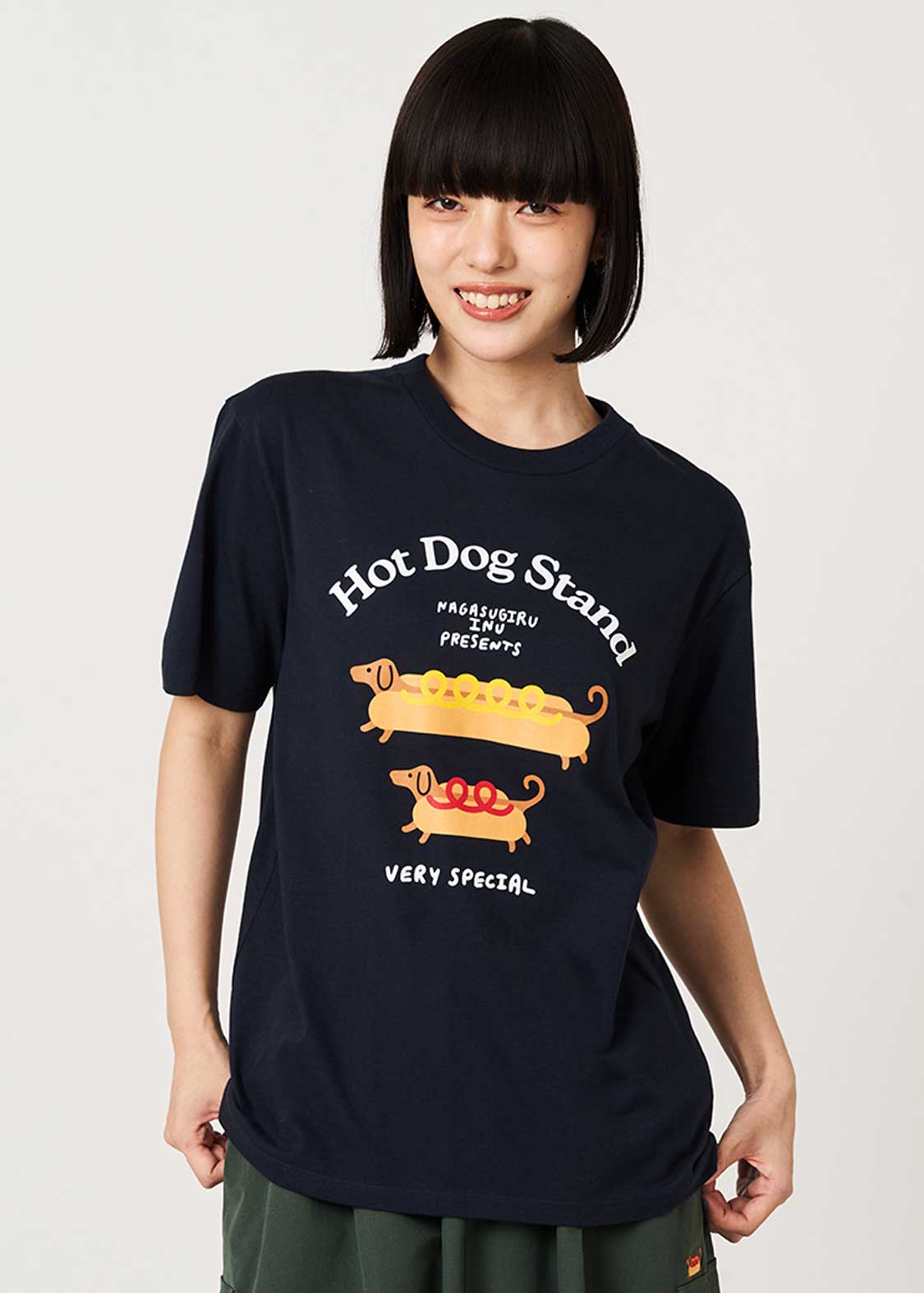 Nagasugiru Inu Meets Hot Dog DRK | T-Shirt