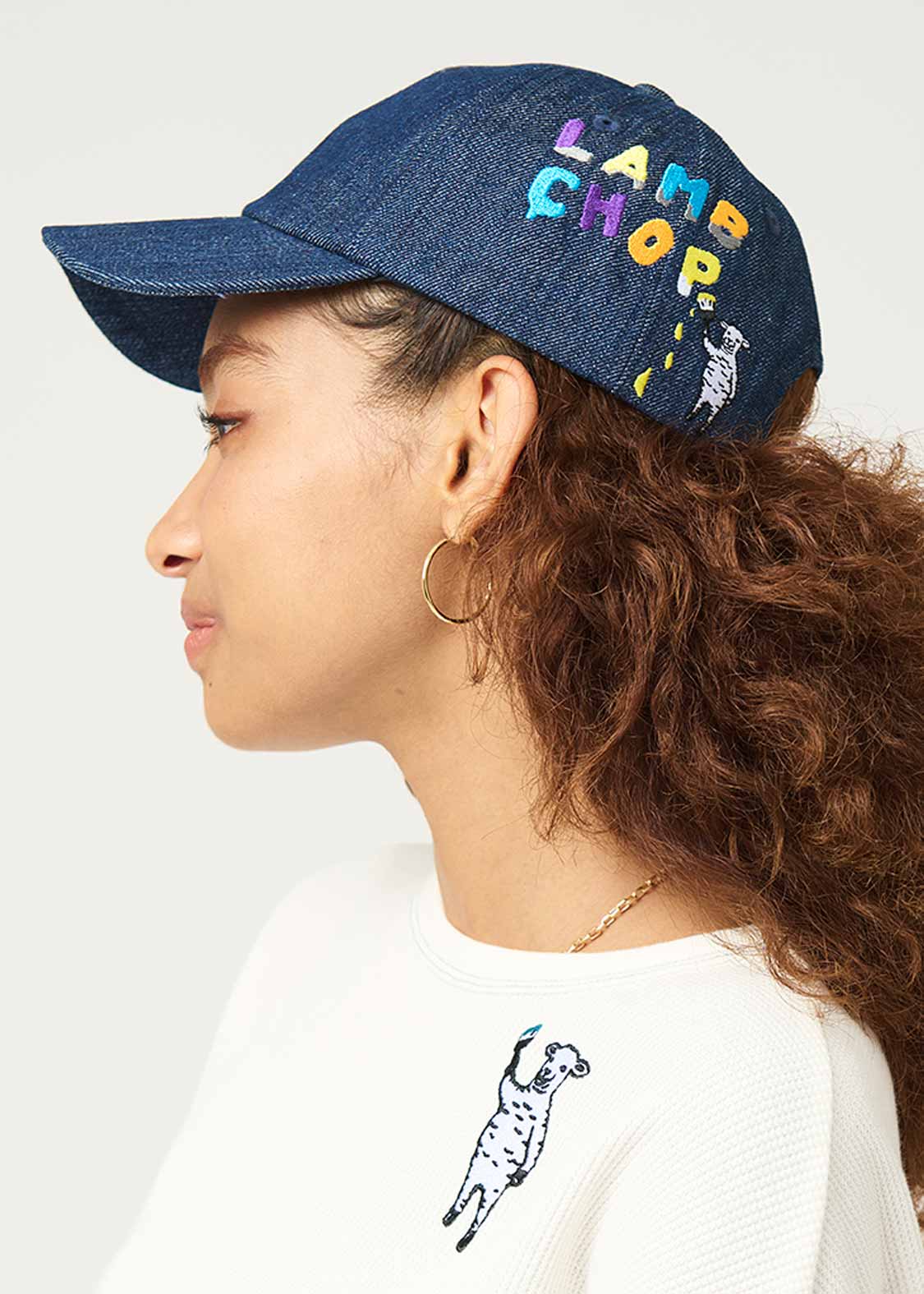 Denim Cap (Lamb Chop painting)