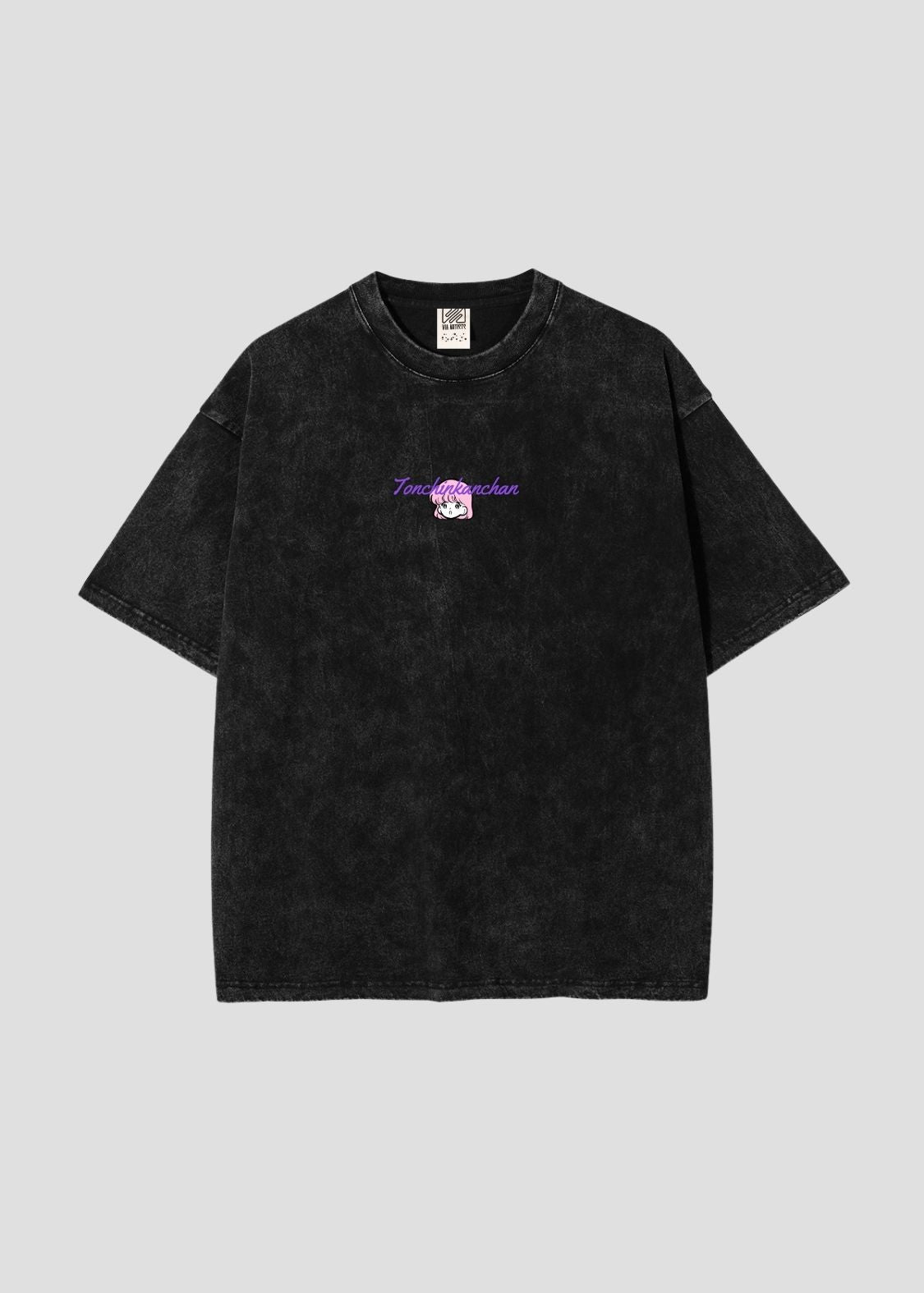 Bob a.k.a Enchan - Sparkle Eyed Girl | Big Silhouette Acid Wash T-Shirt