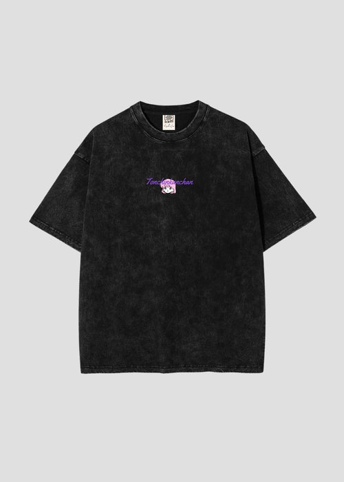 Bob a.k.a Enchan - Sparkle Eyed Girl | Big Silhouette Acid Wash T-Shirt