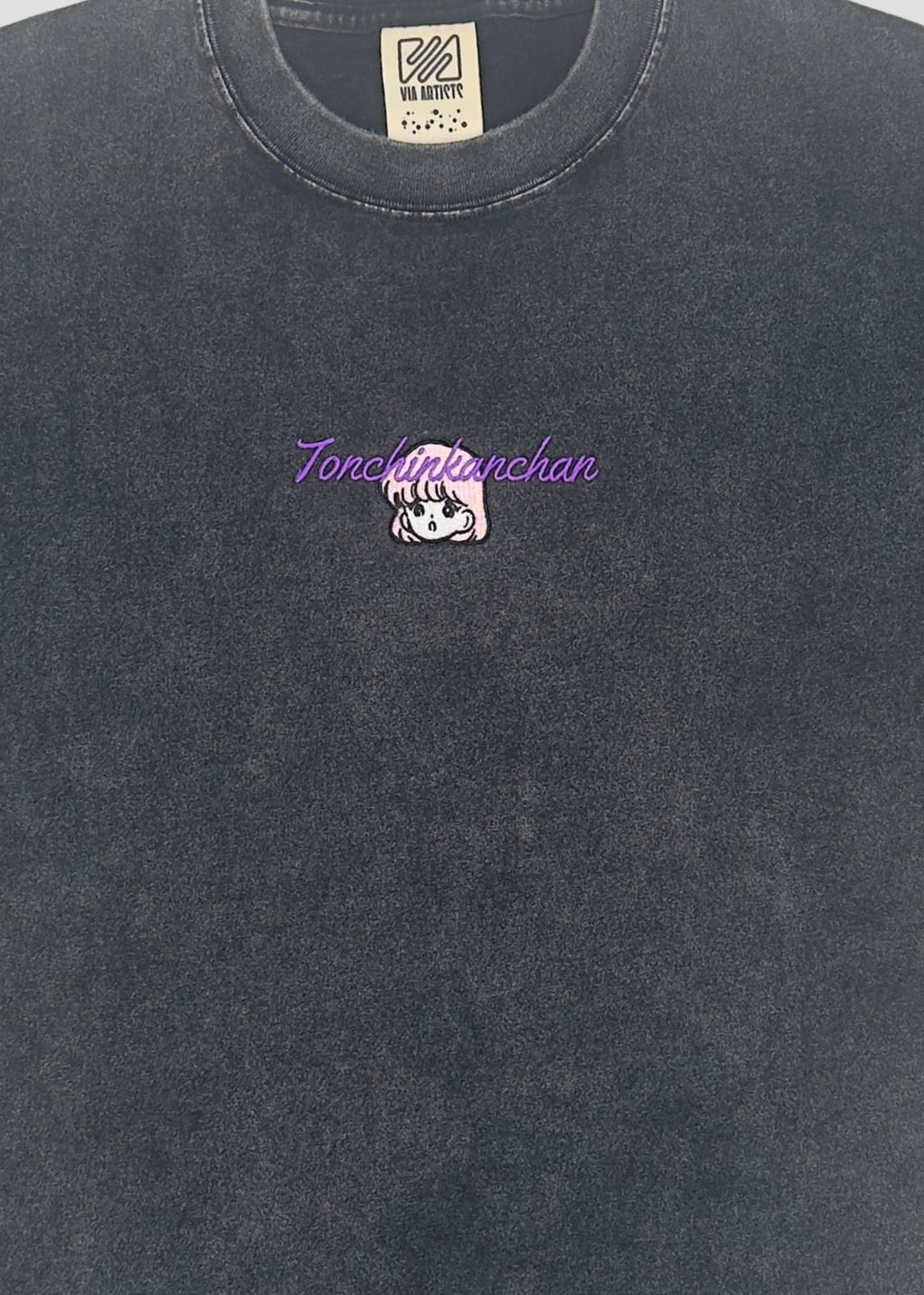 Bob a.k.a Enchan - Sparkle Eyed Girl | Big Silhouette Acid Wash T-Shirt