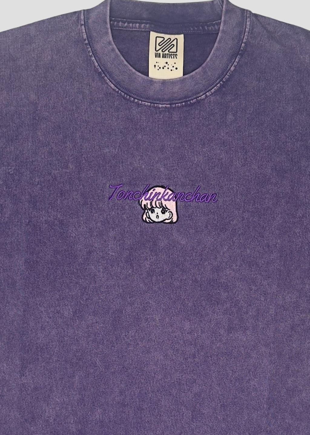Bob a.k.a Enchan - Skateboard Girl | Big Silhouette Acid Wash T-Shirt