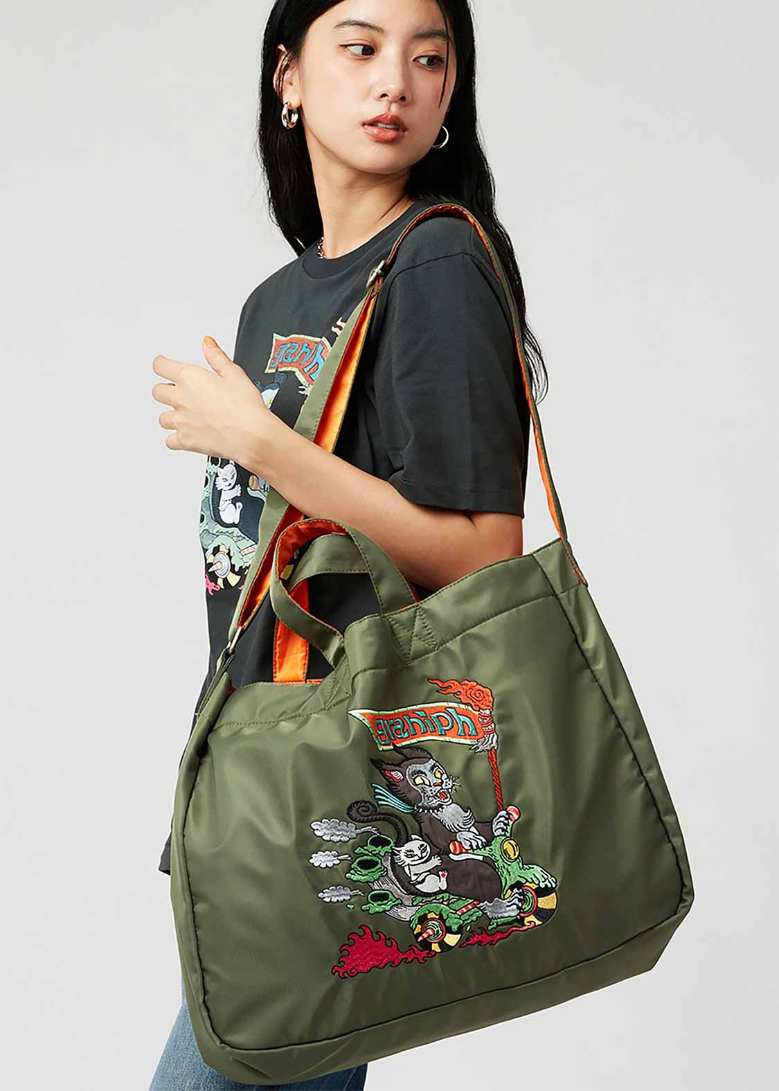 2Way Tote Bag (Ayako Ishiguro Biker Cat)