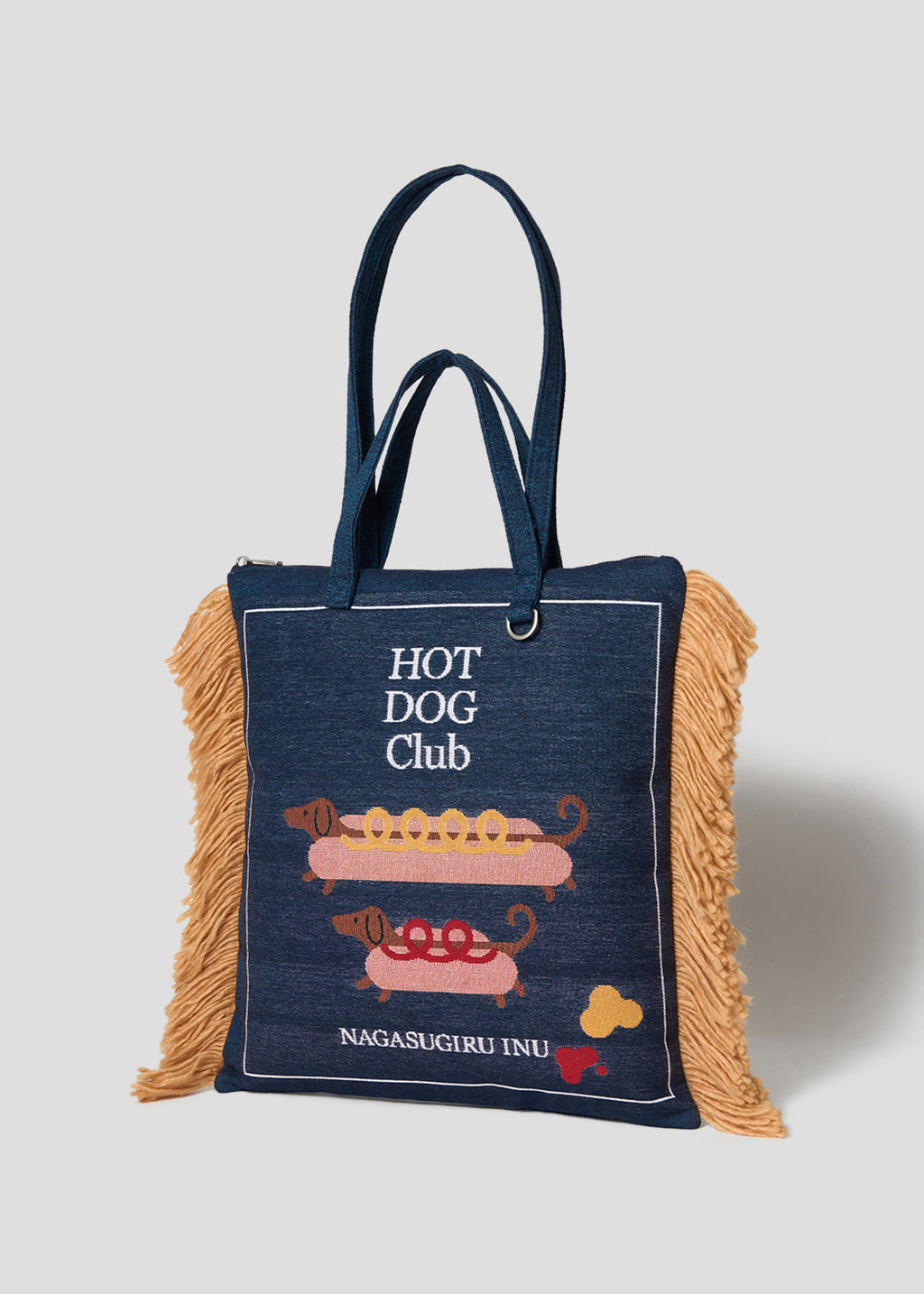 Nagasugiru Inu Meets Hot Dog | Jacquard Tote Bag