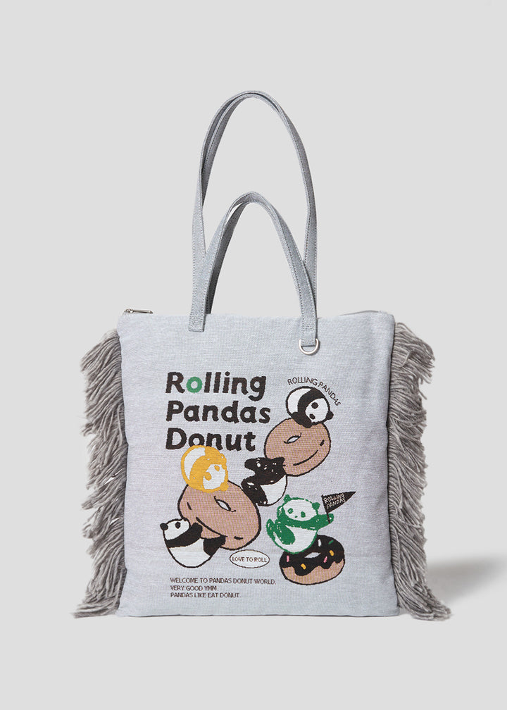 Rolling Panda'S Donuts | Jacquard Tote Bag