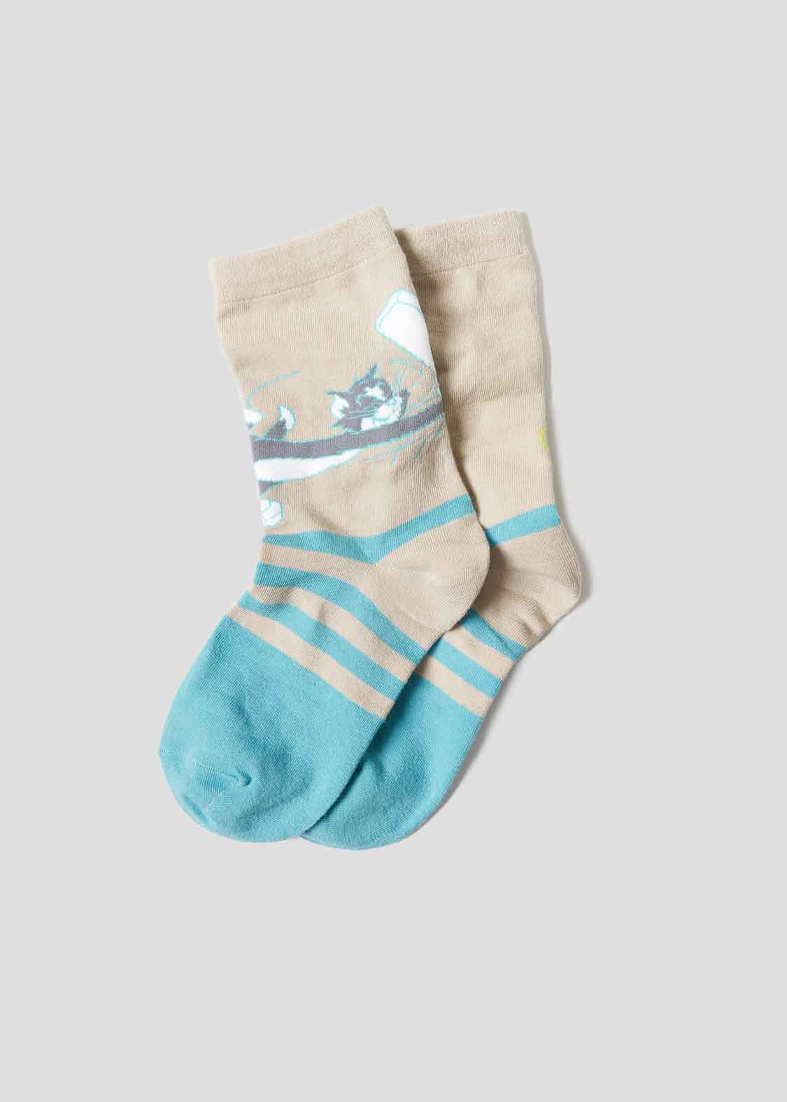 Tom and Jerry Middle Socks (Tom and Jerry_Home run)