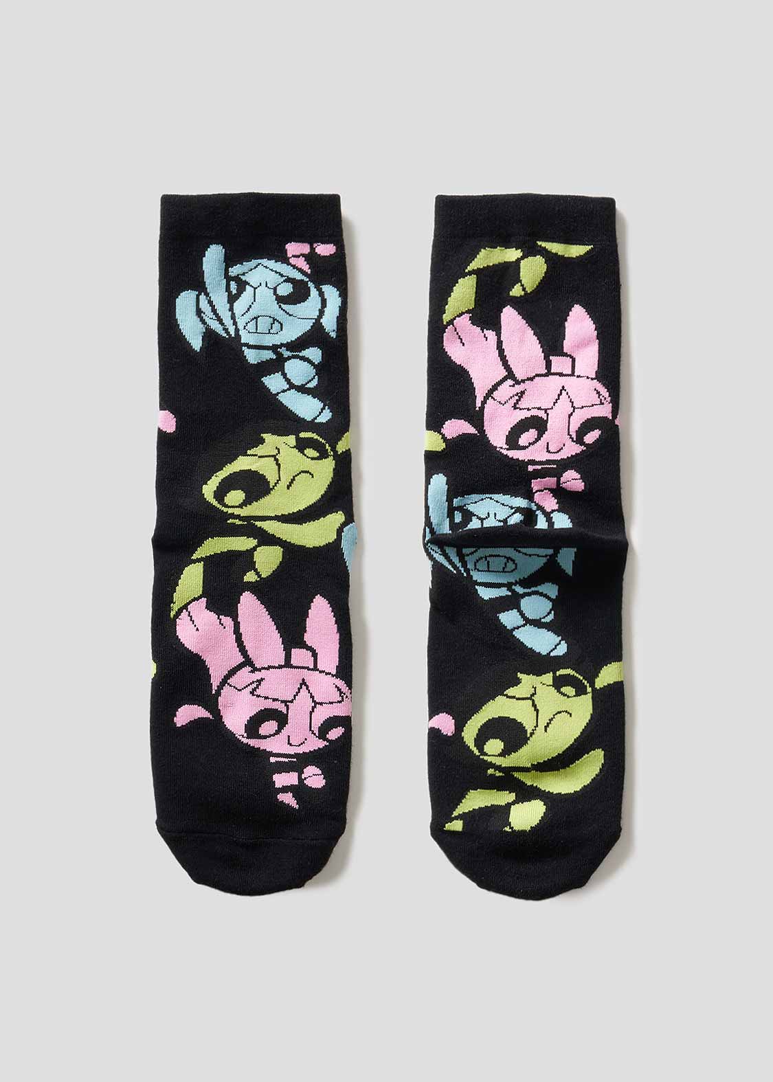 THE POWERPUFF GIRLS Middle socks (THE POWERPUFF GIRLS_GIRLS Pattern)