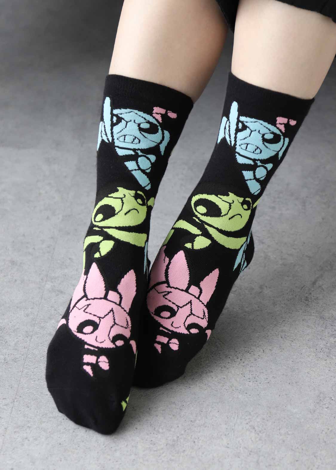 THE POWERPUFF GIRLS Middle socks (THE POWERPUFF GIRLS_GIRLS Pattern)