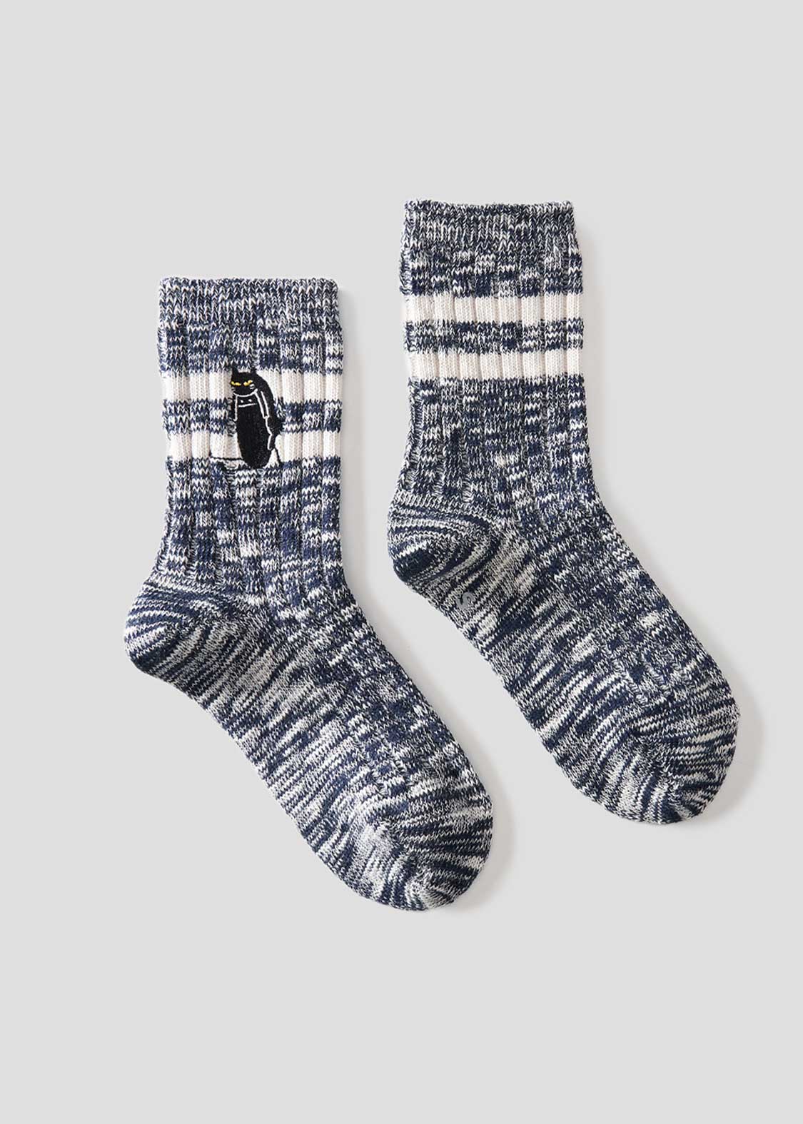 Slub Middle Socks (Nekokaburi Beautiful Shadow 2)