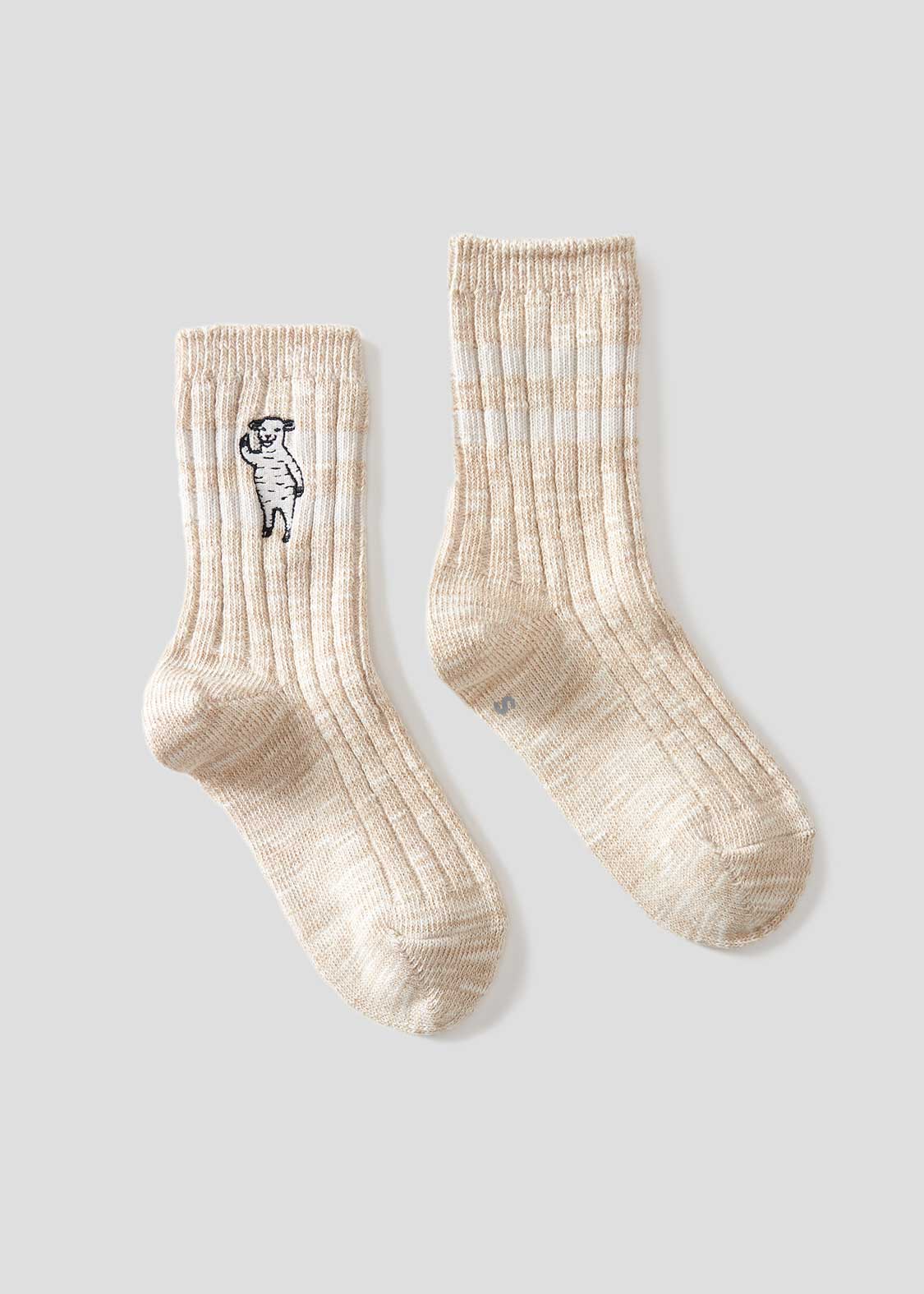 Slub Middle Socks (Lamb Chop)