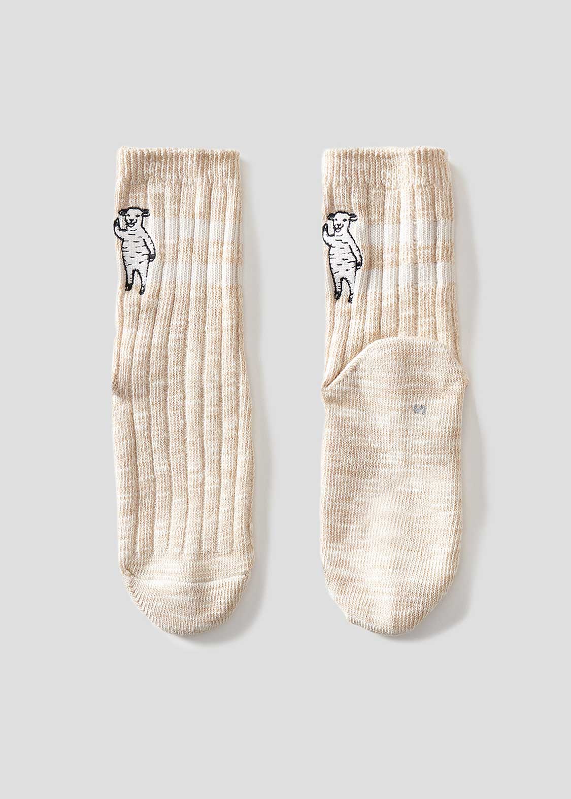 Slub Middle Socks (Lamb Chop)