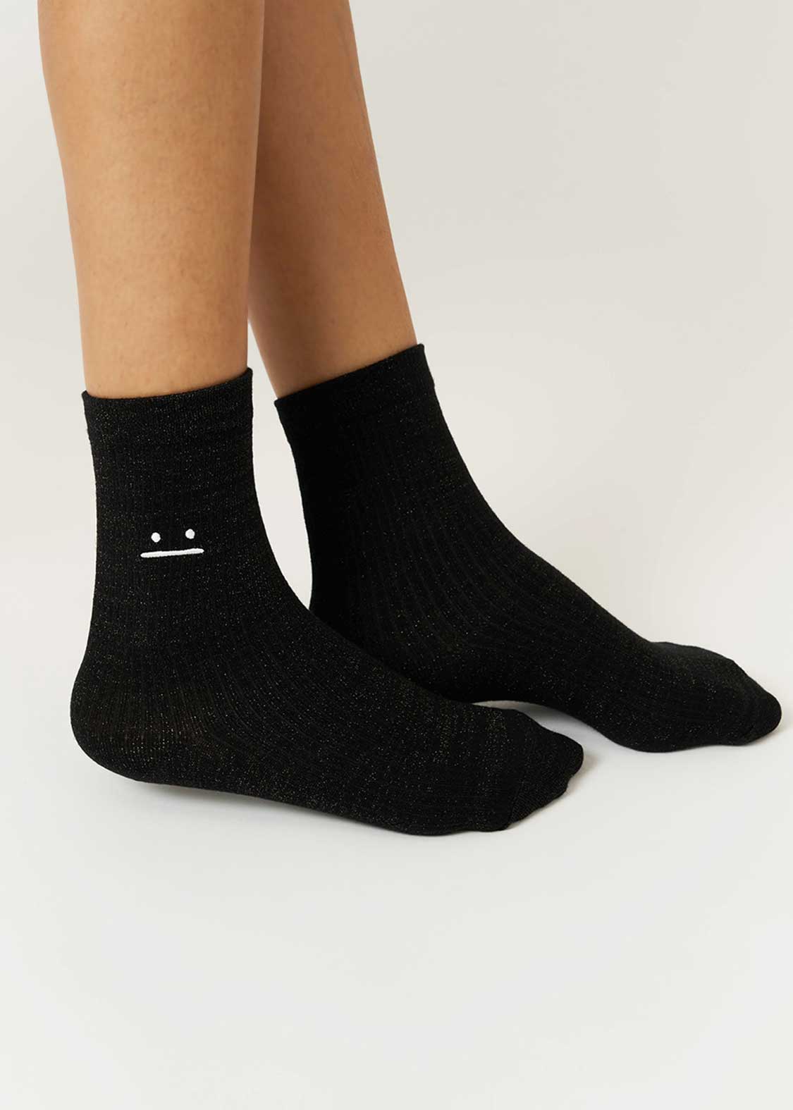 Beautiful Shadow Zoom | Glitter Mid-Length Socks