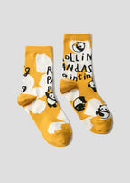 Rolling Pandas Painting | Middle Socks