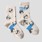 Rolling Pandas Pennant | Linen Mid-Length Socks