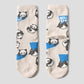Rolling Pandas Pennant | Linen Mid-Length Socks