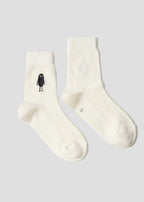 Beautiful Shadow WHT | Mid-Calf Socks