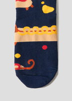 Nagasugiru Inu Meets Hot Dog | Mid-Calf Socks