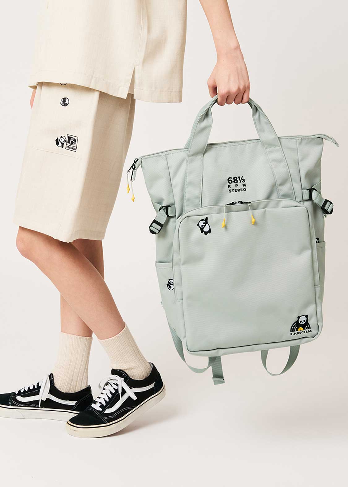 Rolling Pandas Records | 2-Way Backpack