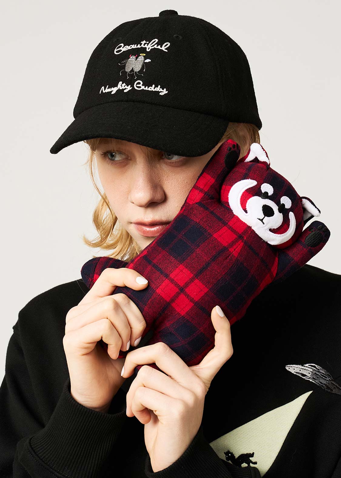 Ikaku Red | Checkered Stuffed Toy