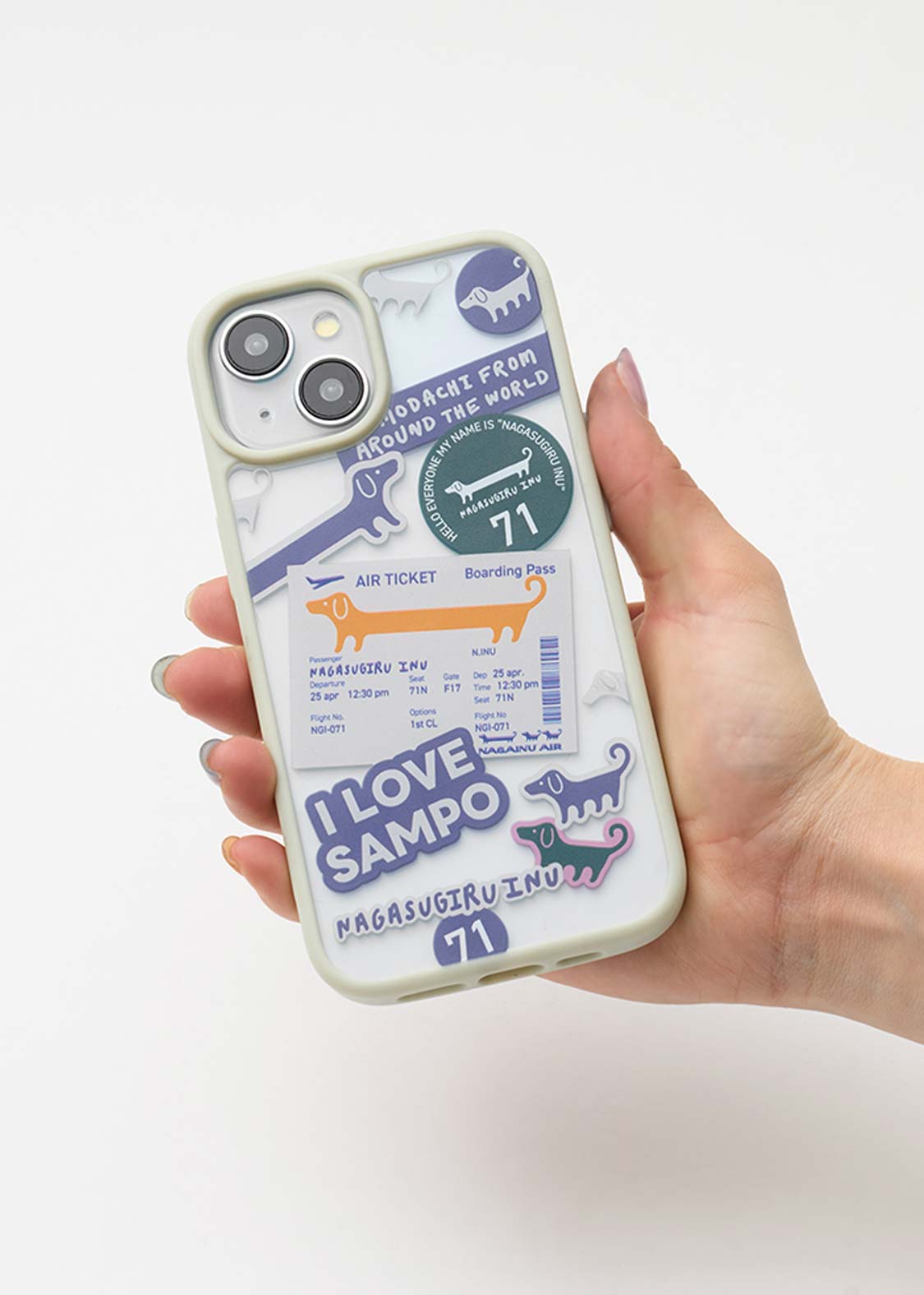 Nagasugiru Inu Stickers | Clear Smartphone Case/Iphone 15