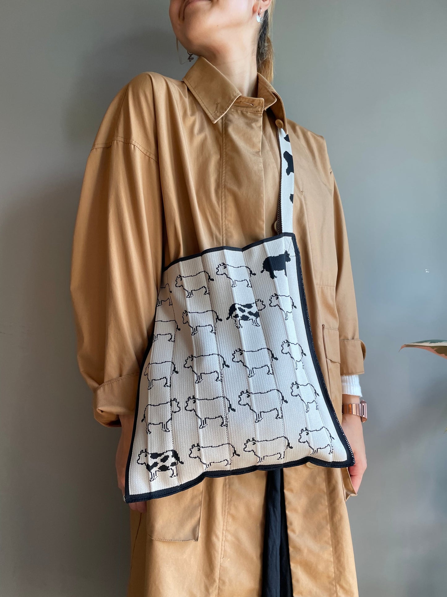 Knitty Bag - Cow Cow / Beige