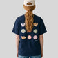 Via Artists Kazukuma beige 6-panel cotton baseball cap with adjustable back strap worn by a person from behind