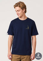 Via Artists navy cotton t-shirt with Pickett the Bowtruckle embroidery and Newt's trunk label on the sleeve
