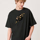 Via Artists Harry Potter Niffler relaxed fit black cotton t-shirt with fluffy chenille embroidery of a Niffler
