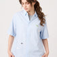 Via Artists Rolling Pandas detachable shirt in light blue stripes with panda embroidery and short sleeves