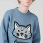 Graphic Jacquard Long Sleeve Knit (Awesome Cat)