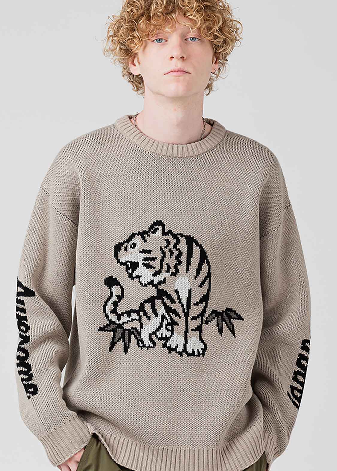 Graphic Long Sleeve Knit (Awesome Tiger Standing)