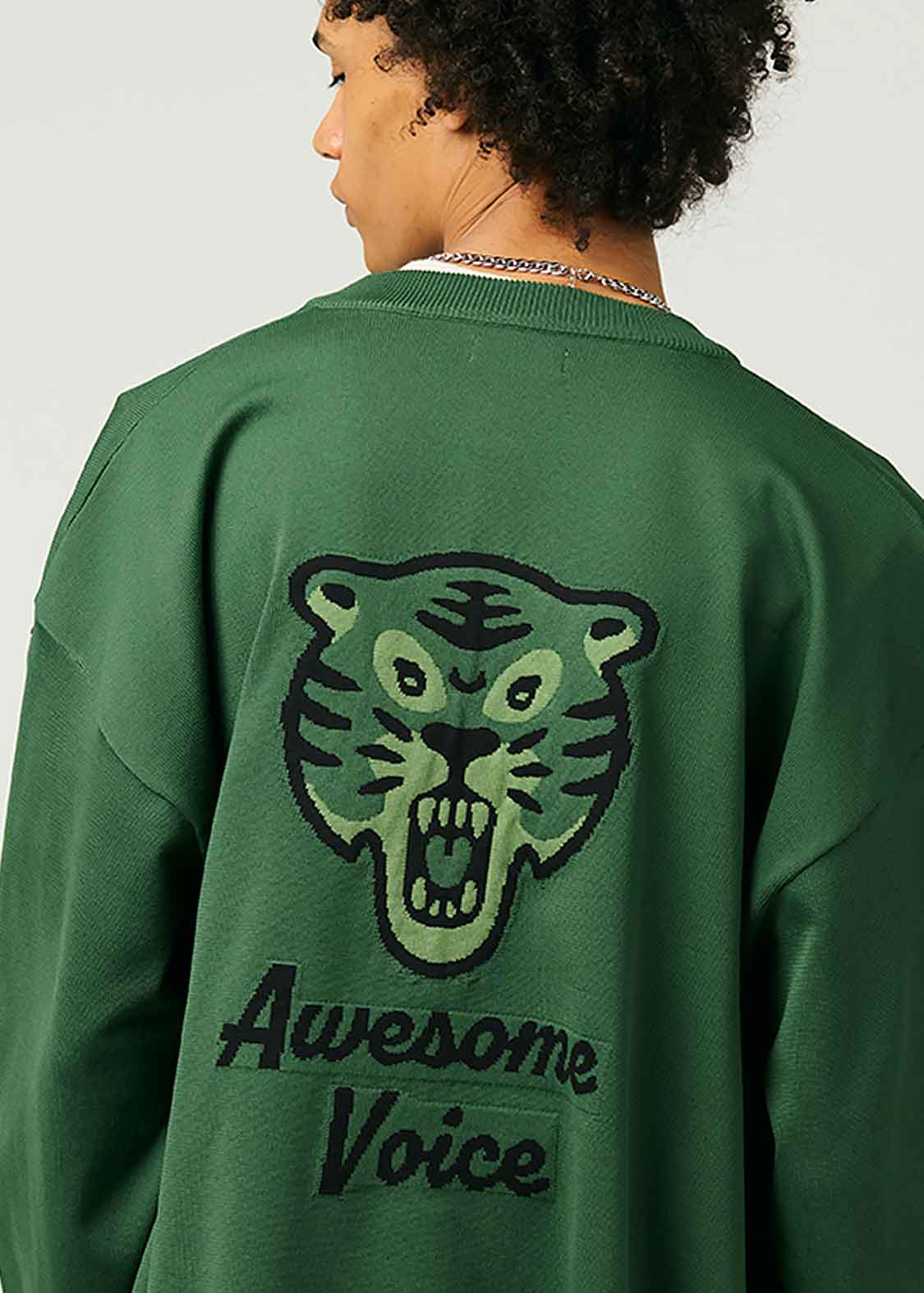 Spondish Long Sleeve Knit Cardigan (Awesome Tiger)