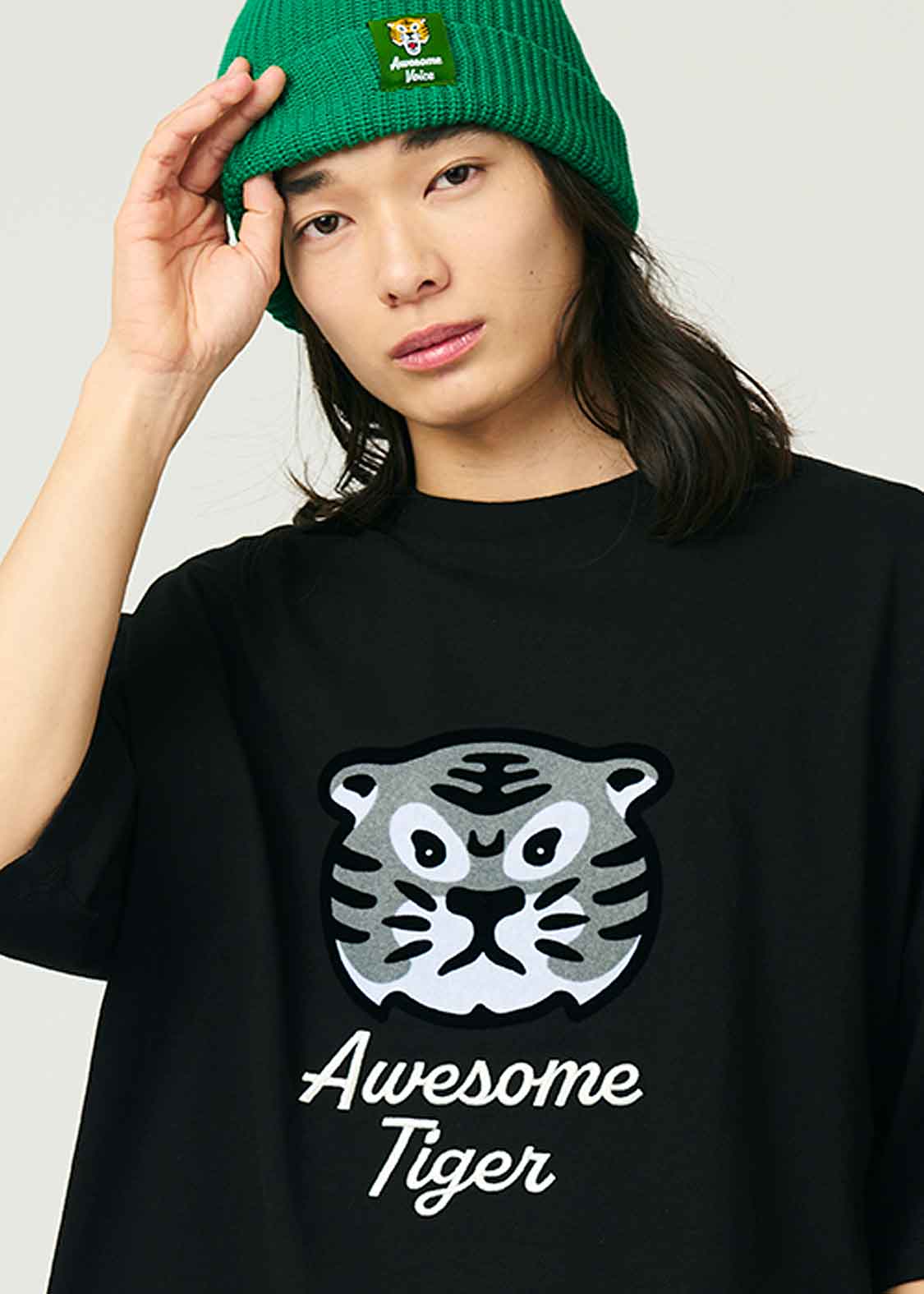 Big Silhouette Half Sleeve Tee (Awesome Tiger)