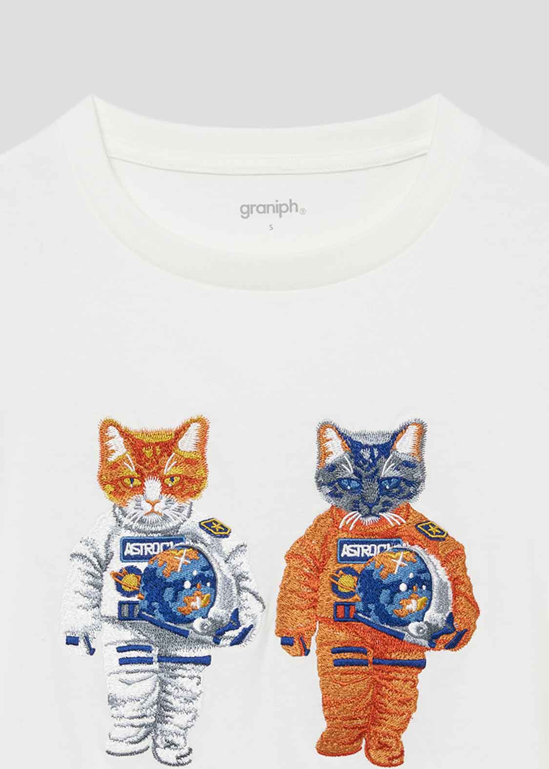 Big Silhouette Half Sleeve Tee (ASTRO CAT) - White