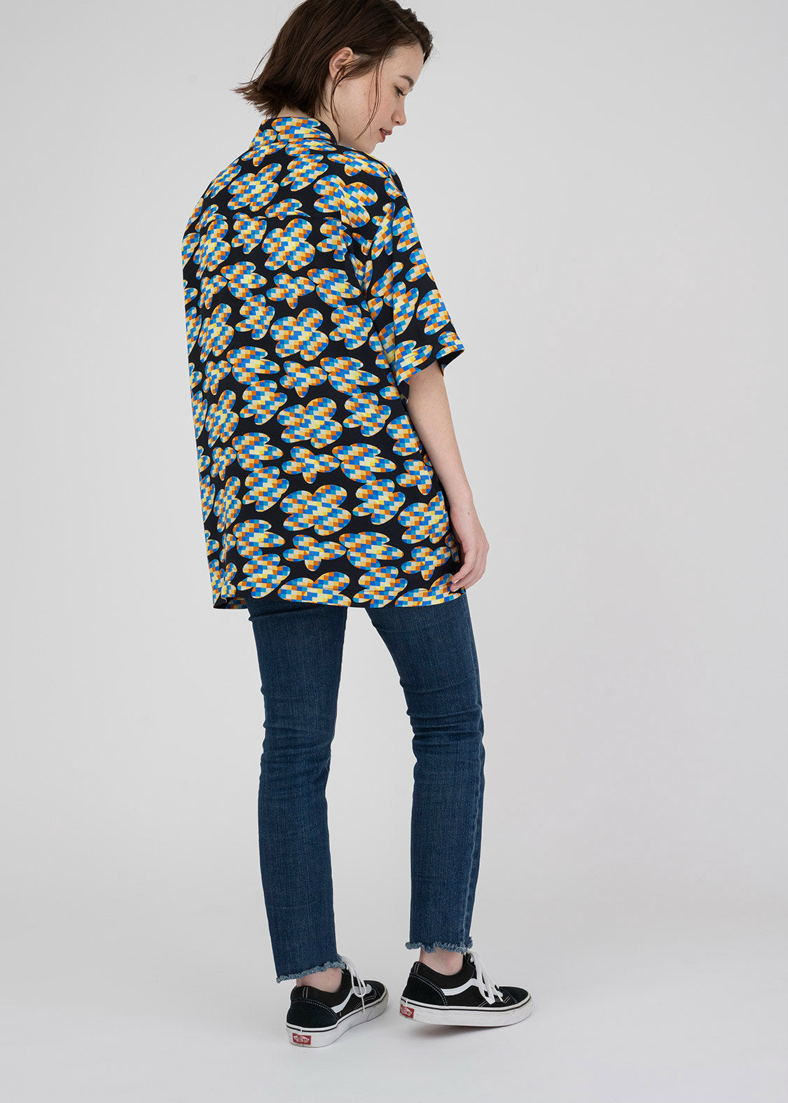 Big Silhouette Short Sleeve Shirt (Pixelized Flower)