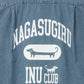 Indigo Loose Fit Long Sleeve Shirt (Collage of Nagasugiru Inu)
