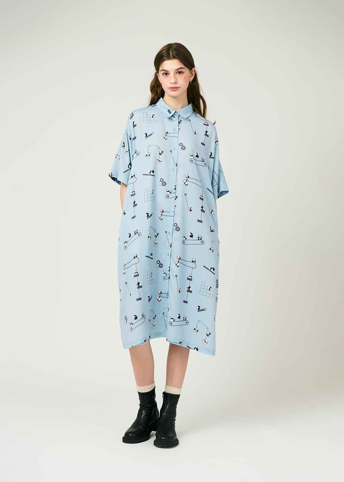 A-Line Dolman Sleeve Shirt One-Piece (Rolling Pandas Factory)