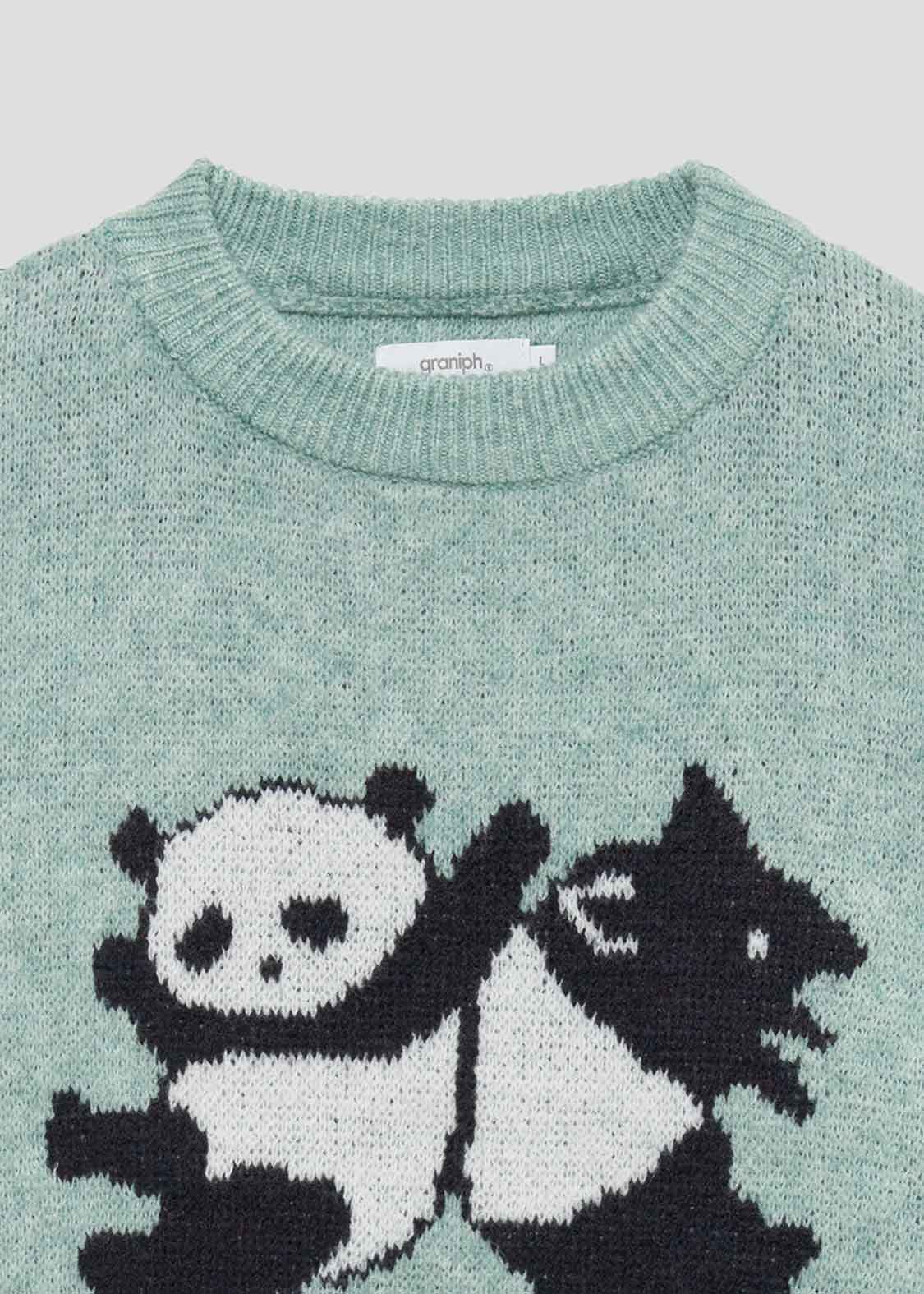 Graphic Volume Long Sleeve Knit (Rolling Pandas)