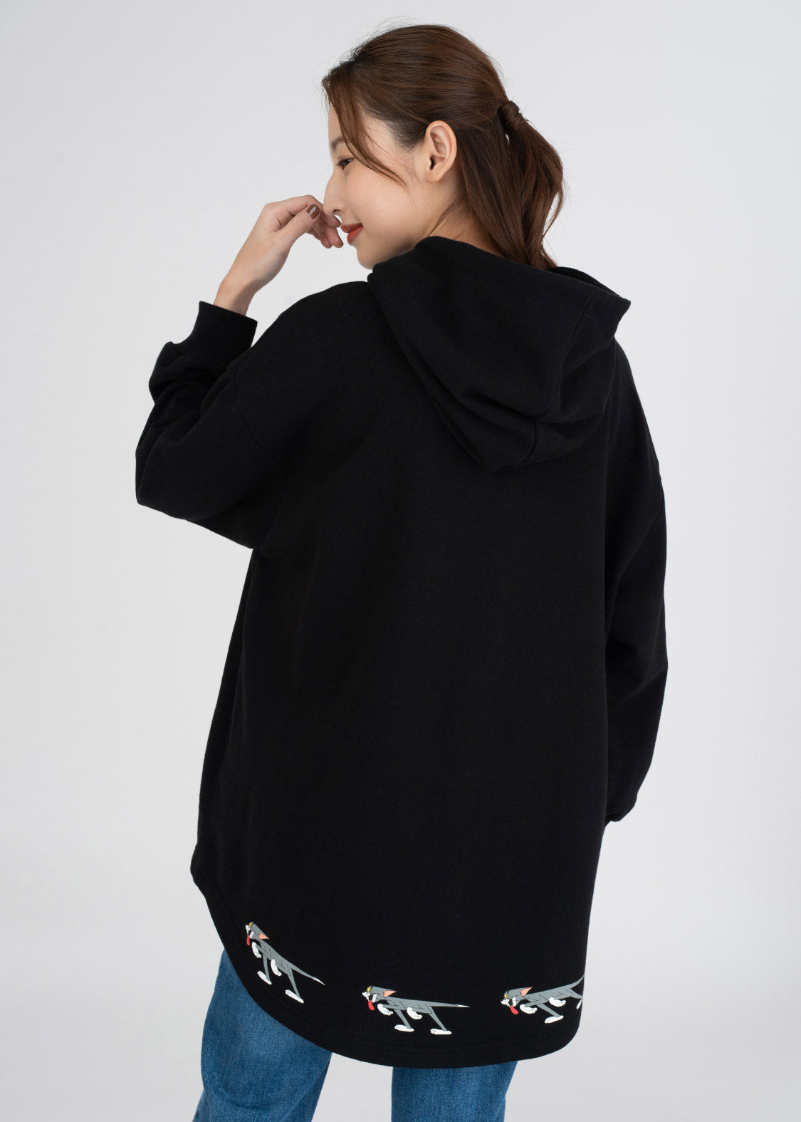 Tom and Jerry Over Size Long Sleeve Parka (Tom and Jerry_Swallow the Cheese)