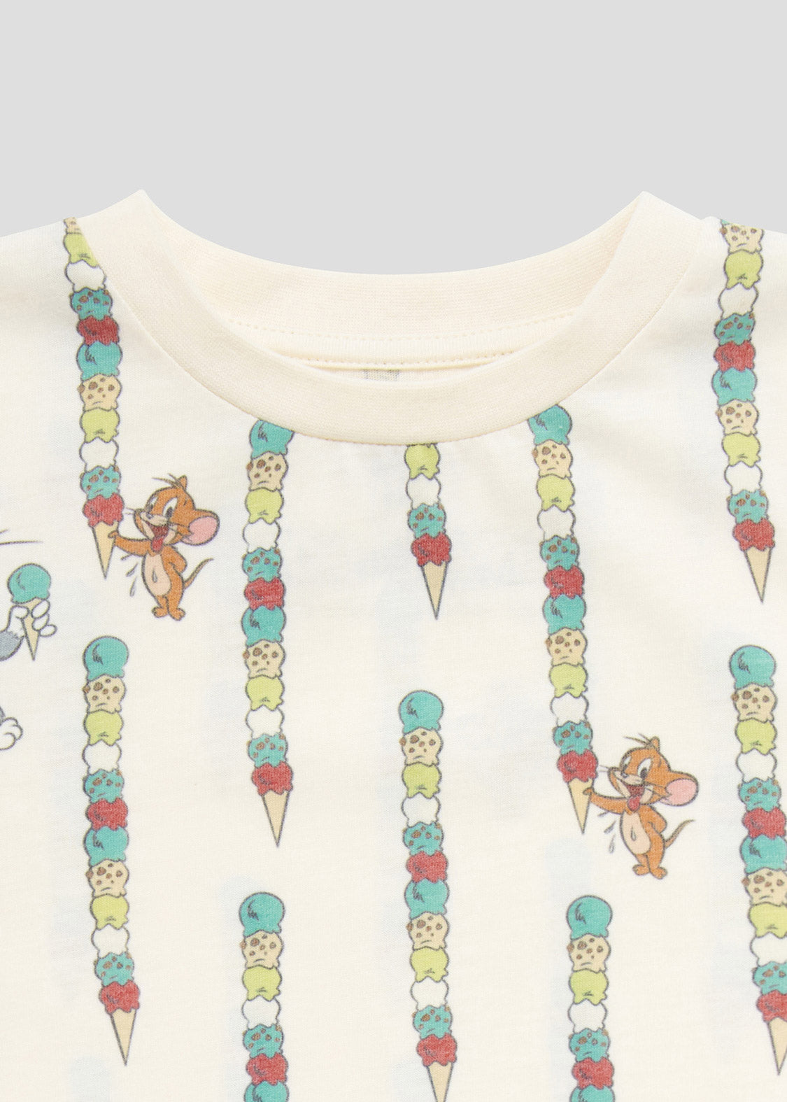 Tom And Jerry A Line Short Sleeve One-Piece (Tom and Jerry_Ice Cream) - Kids