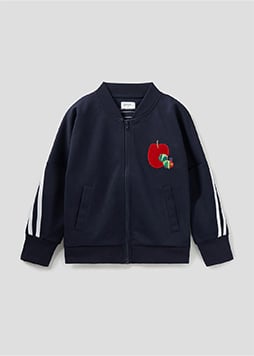Eric Carl Long Sleeve Zip Bluoson (Eric Carle_Red Apple Embroidery)